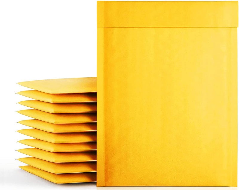 packbabol Kraft Bubble Mailers 6x10 Inch 50 Pcs,Small Self-Sealing Mail Shipping Bags,Yellow Padded Envelopes #0 - Image 1